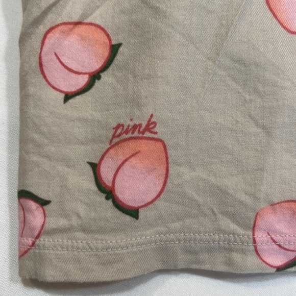 PINK | Flannel Boxy Fold-over Peach Print Pajama Shorts - Picture 8 of 9